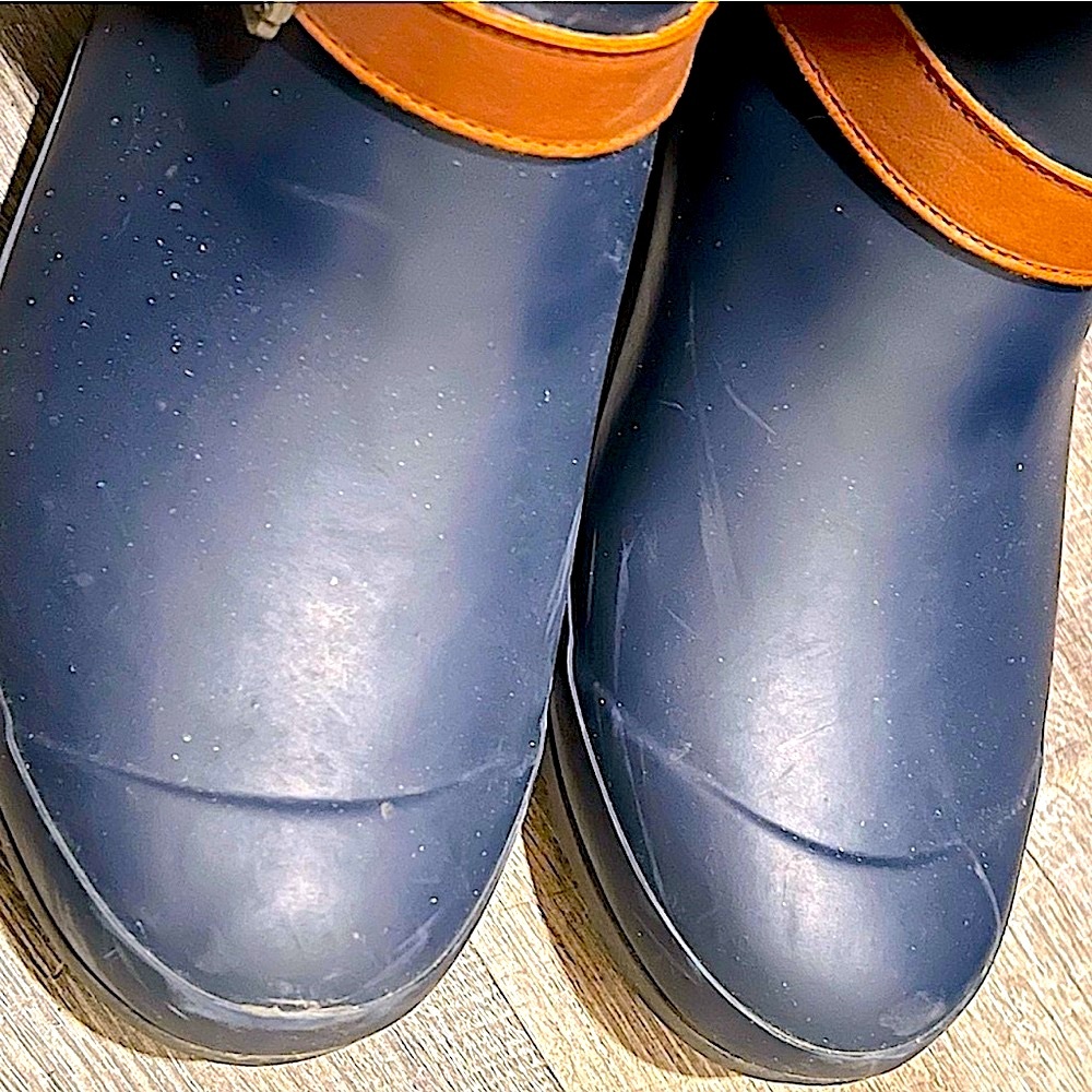 SPERRY 🌧️  TOP SIDER LEATHER ACCENT FLEECE LINED WATERPROOF RUBBER RAIN BOOTS 11 - Picture 5 of 10
